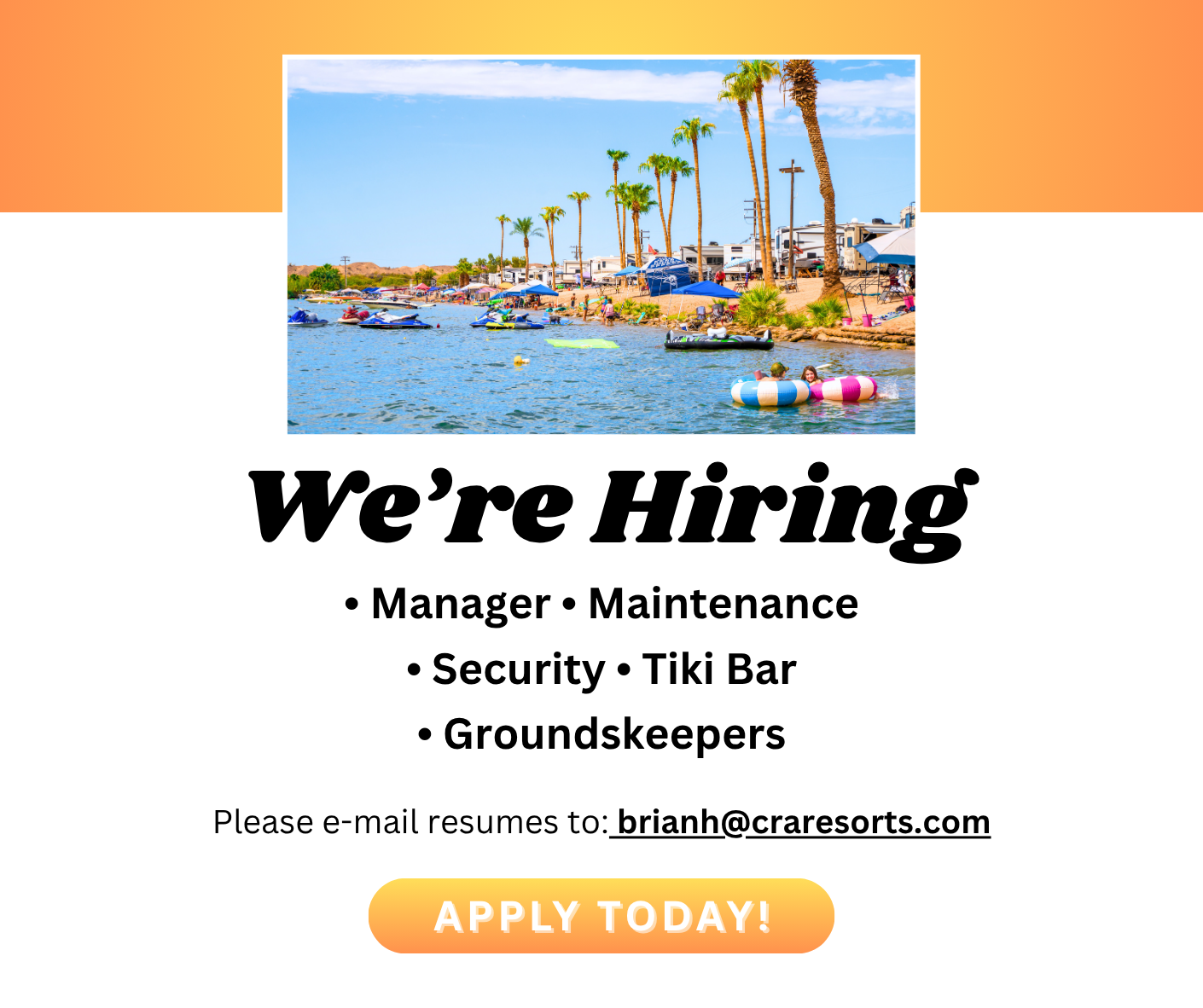 Now Hiring Multiple Positions at Emerald Cove Resort