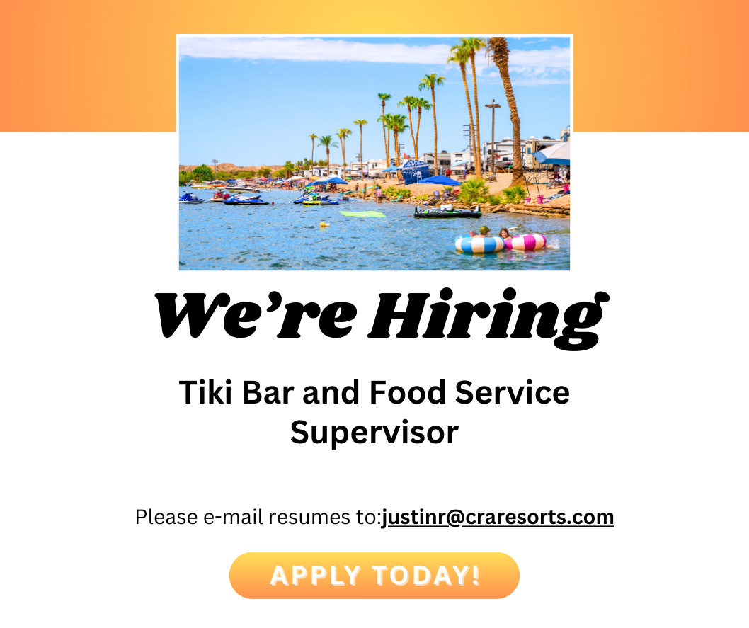 Now Hiring Tiki bar Food Service Supervisor